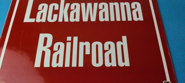 Vintage Lackawanna Railroad Sign Porcelain Train Ticket Station Sign 305703448903 3