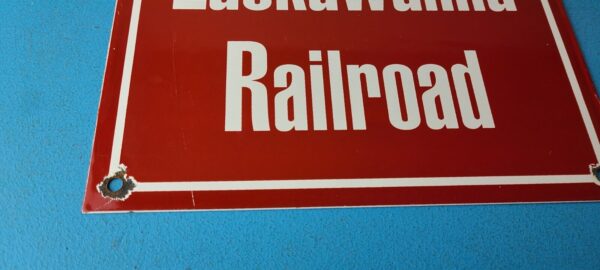 Vintage Lackawanna Railroad Sign Porcelain Train Ticket Station Sign 305703448903 6