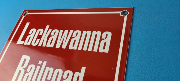 Vintage Lackawanna Railroad Sign Porcelain Train Ticket Station Sign 305703448903 7