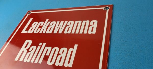 Vintage Lackawanna Railroad Sign Porcelain Train Ticket Station Sign 305703448903 8