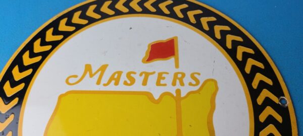 Vintage Masters Golf Sign Golfing Sales Clubs Dealer Porcelain Gas Pump Sign 305769019393 2