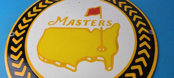 Vintage Masters Golf Sign Golfing Sales Clubs Dealer Porcelain Gas Pump Sign 305769019393 3