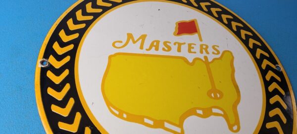 Vintage Masters Golf Sign Golfing Sales Clubs Dealer Porcelain Gas Pump Sign 305769019393 5