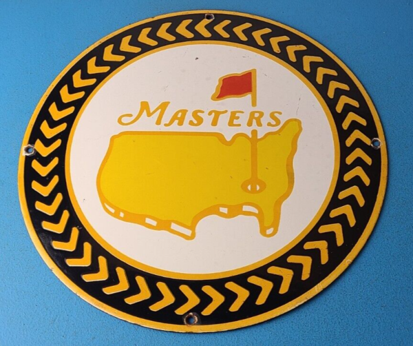 Vintage Masters Golf Sign Golfing Sales Clubs Dealer Porcelain Gas Pump Sign 305769019393