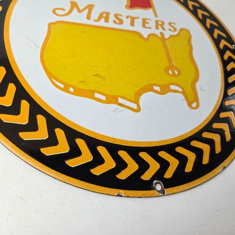 Vintage Masters Golf Sign - Golfing Sales Clubs Dealer Porcelain Gas Pump Sign - Image 11