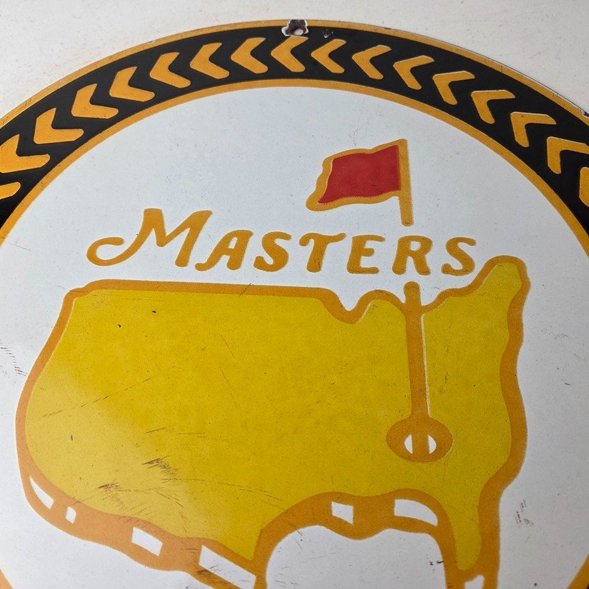 Vintage Masters Golf Sign - Golfing Sales Clubs Dealer Porcelain Gas Pump Sign - Image 3