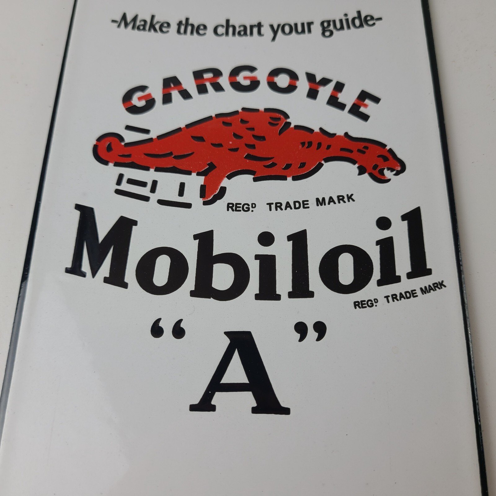 Vintage Mobil Porcelain Sign - Motor Oil Can Porcelain Gargoyle Sign - Image 3