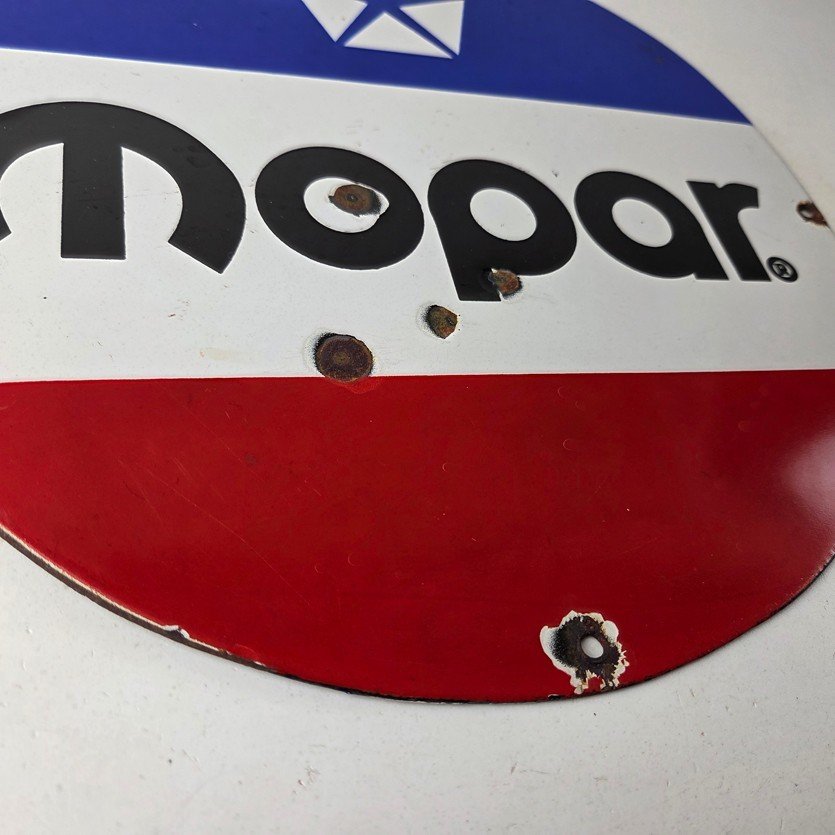 Vintage Mopar Chrysler Porcelain Sign - Automobile Plymouth Gas Pump Ad Sign - Image 11