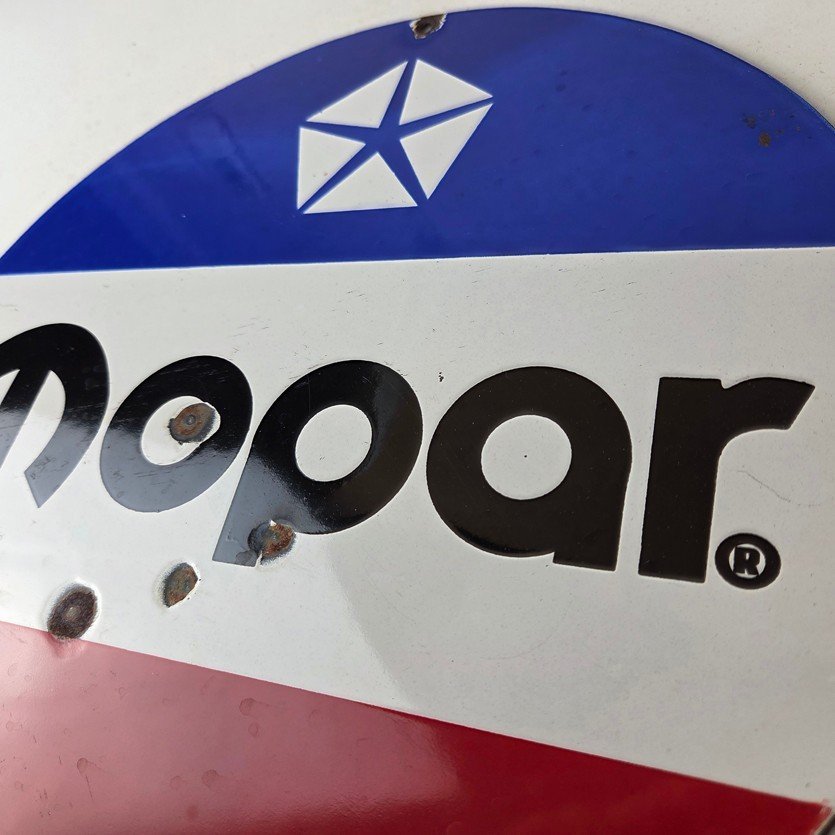 Vintage Mopar Chrysler Porcelain Sign - Automobile Plymouth Gas Pump Ad Sign - Image 12