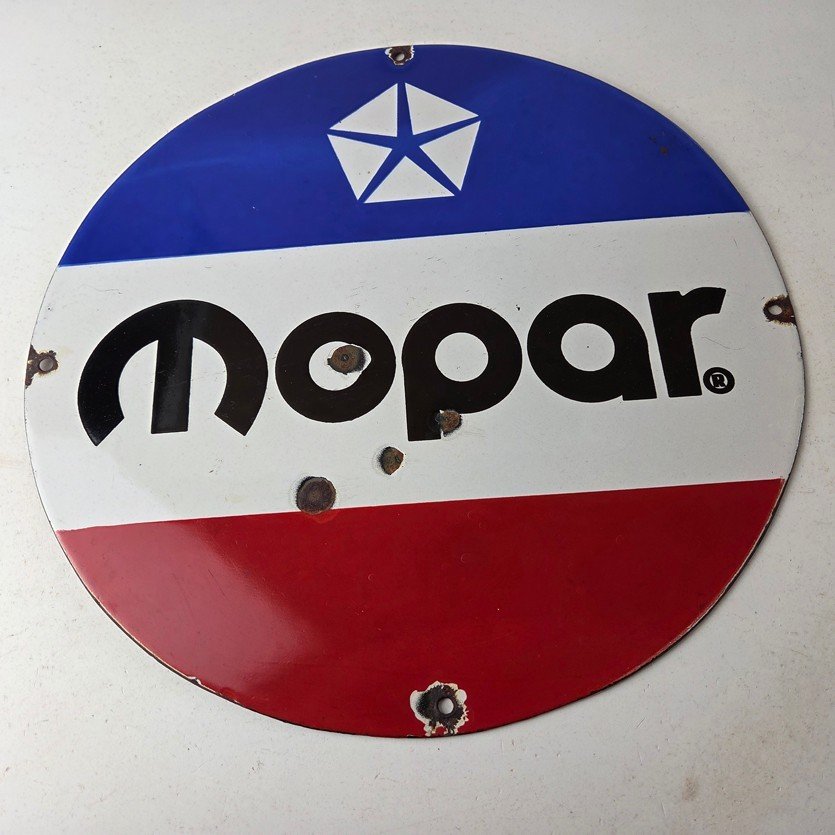 Vintage Mopar Chrysler Porcelain Sign - Automobile Plymouth Gas Pump Ad Sign - Image 15