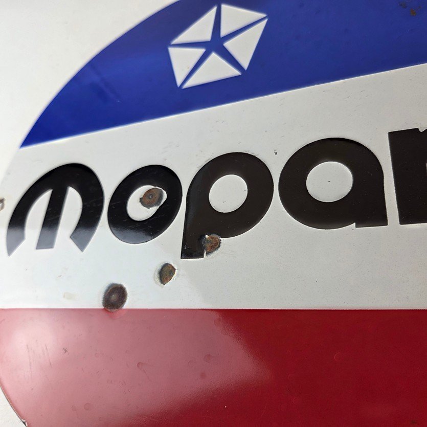 Vintage Mopar Chrysler Porcelain Sign - Automobile Plymouth Gas Pump Ad Sign - Image 4