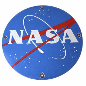 Vintage NASA Meatball Sign - Space Shuttle Mission Control Porcelain Gas Sign