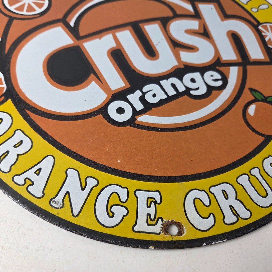 Vintage Orange Crush Sign - Orange Crush Beverage Gas Station Porcelain Ad Sign - Image 11