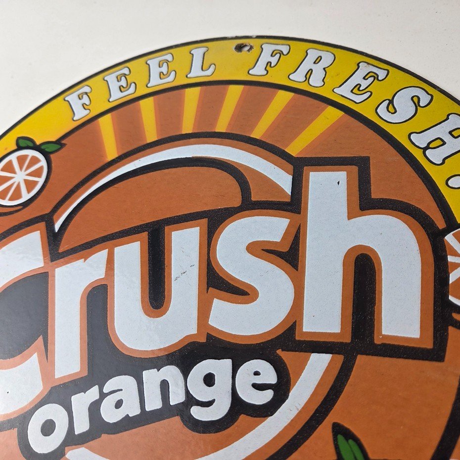 Vintage Orange Crush Sign - Orange Crush Beverage Gas Station Porcelain Ad Sign - Image 12