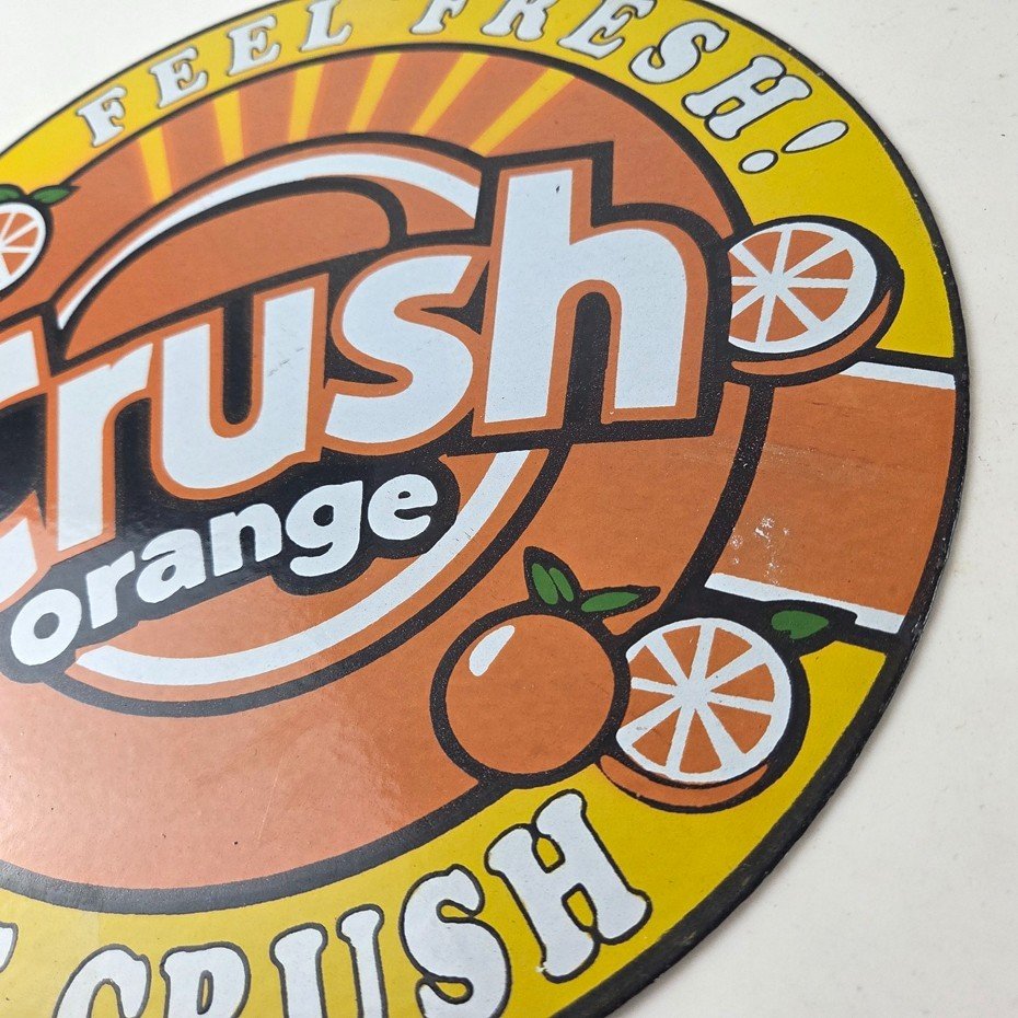Vintage Orange Crush Sign - Orange Crush Beverage Gas Station Porcelain Ad Sign - Image 13
