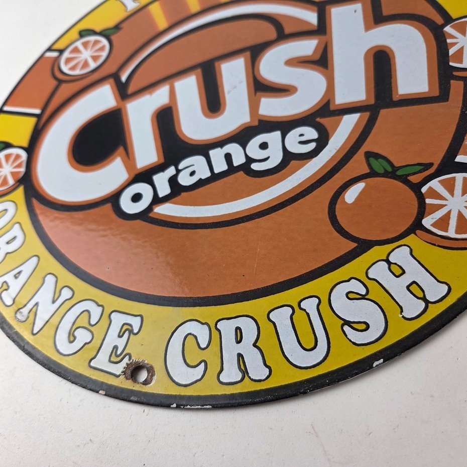 Vintage Orange Crush Sign - Orange Crush Beverage Gas Station Porcelain Ad Sign - Image 14