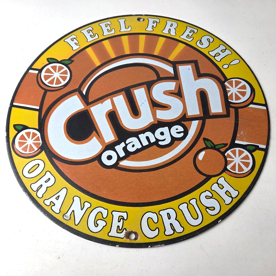Vintage Orange Crush Sign - Orange Crush Beverage Gas Station Porcelain Ad Sign - Image 15