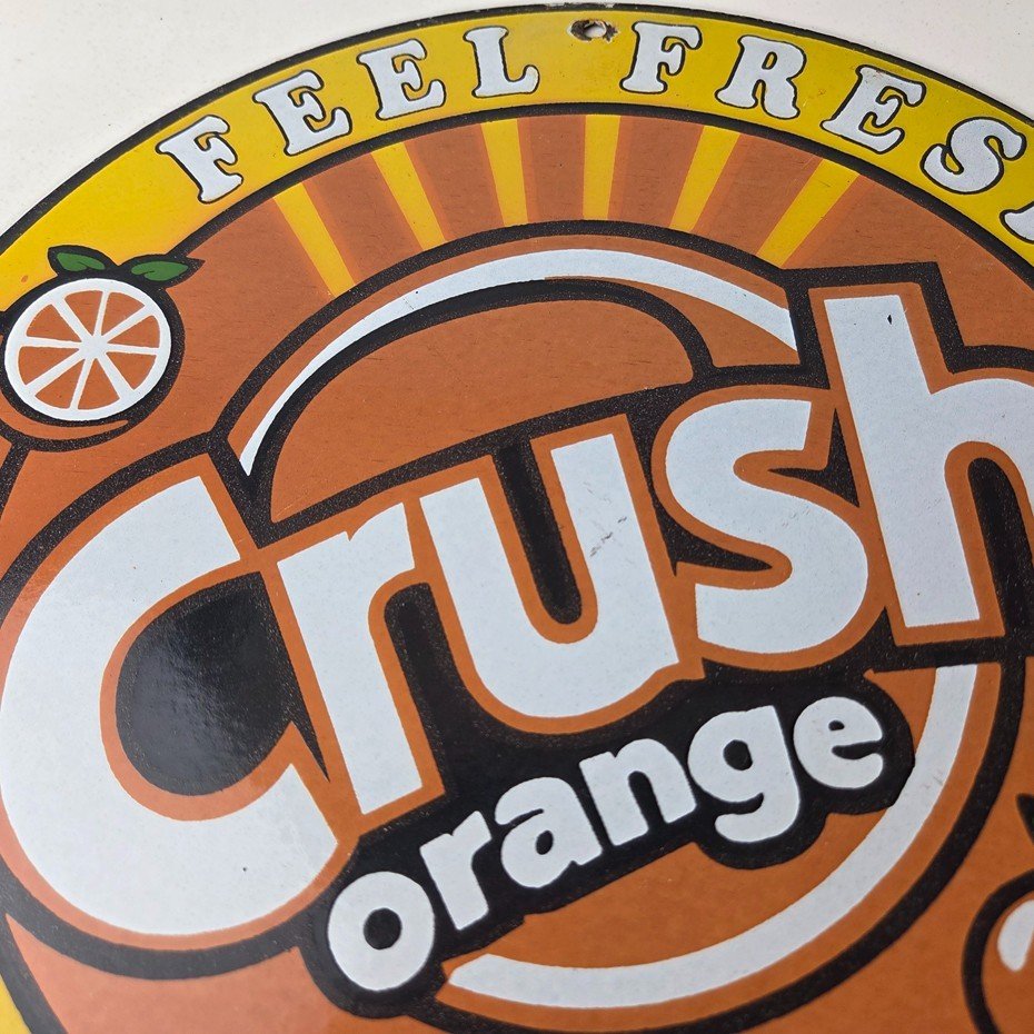 Vintage Orange Crush Sign - Orange Crush Beverage Gas Station Porcelain Ad Sign - Image 3