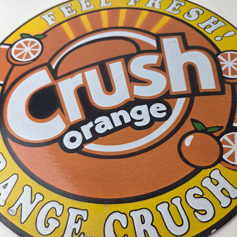 Vintage Orange Crush Sign - Orange Crush Beverage Gas Station Porcelain Ad Sign - Image 4
