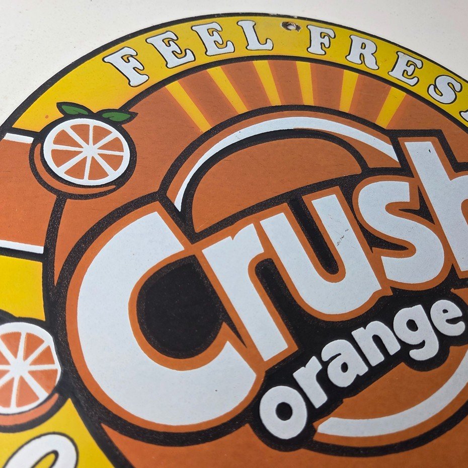 Vintage Orange Crush Sign - Orange Crush Beverage Gas Station Porcelain Ad Sign - Image 5