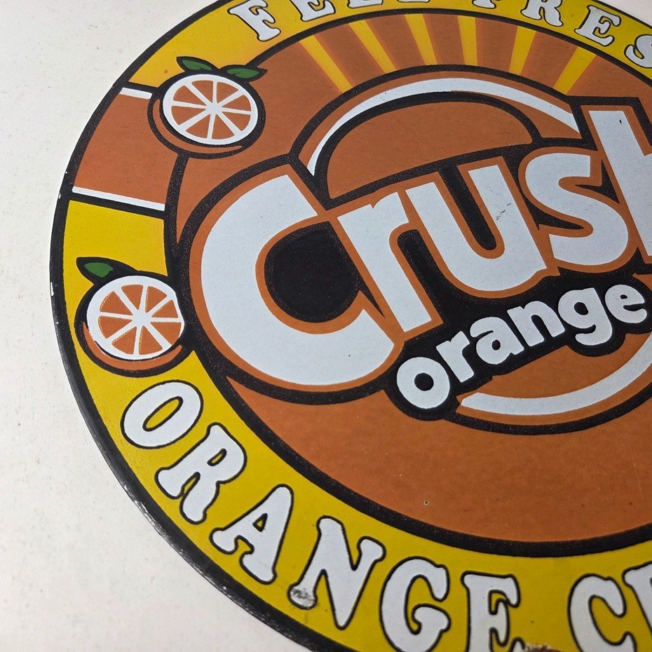 Vintage Orange Crush Sign - Orange Crush Beverage Gas Station Porcelain Ad Sign - Image 6