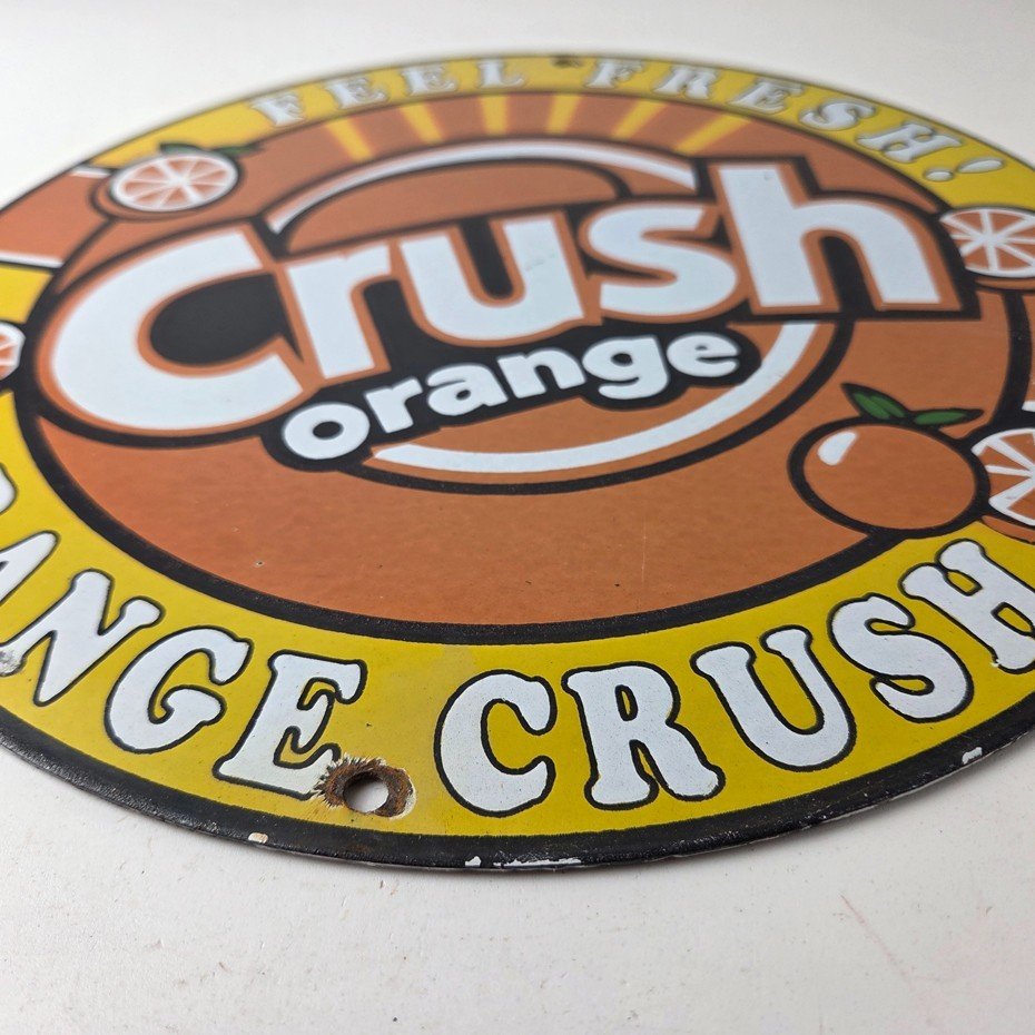 Vintage Orange Crush Sign - Orange Crush Beverage Gas Station Porcelain Ad Sign - Image 10