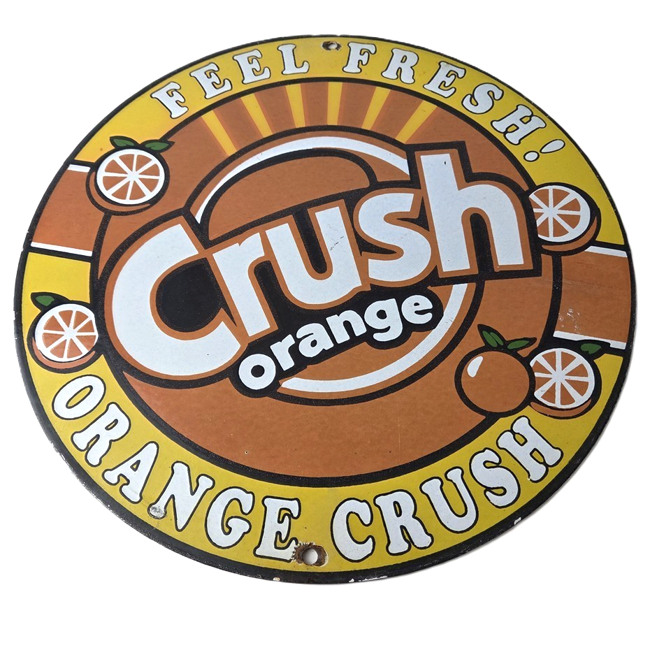 Vintage Orange Crush Sign - Orange Crush Beverage Gas Station Porcelain Ad Sign
