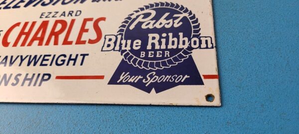 Vintage Pabst Beer Sign Adult Beverage Blue Ribbon Gas Pump Porcelain Sign 305751860693 10