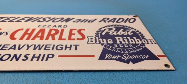 Vintage Pabst Beer Sign Adult Beverage Blue Ribbon Gas Pump Porcelain Sign 305751860693 11