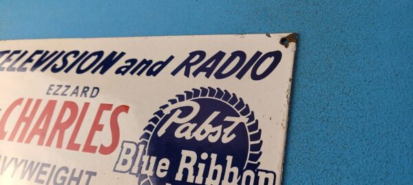 Vintage Pabst Beer Sign Adult Beverage Blue Ribbon Gas Pump Porcelain Sign 305751860693 8