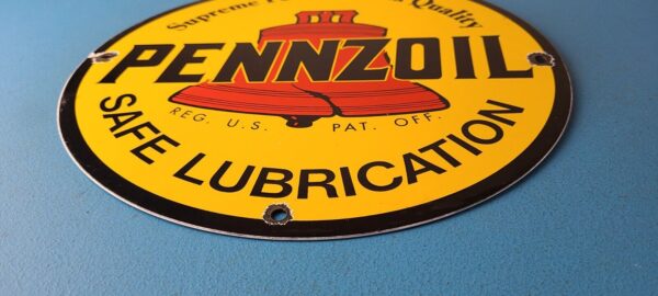 Vintage Pennzoil Sign Lubrication Gas Service Station Pump Porcelain Sign 305714502393 10