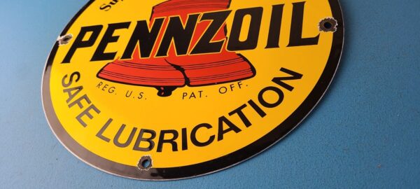 Vintage Pennzoil Sign Lubrication Gas Service Station Pump Porcelain Sign 305714502393 9