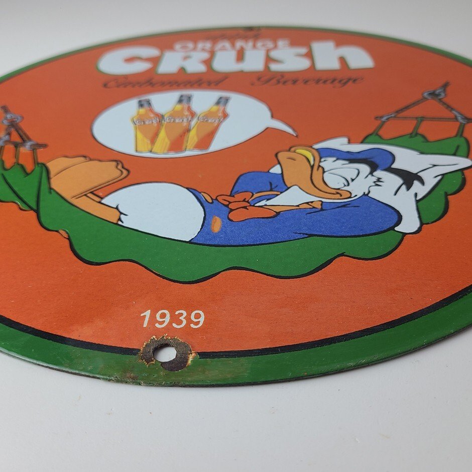 Vintage Porcelain Sign - Orange Crush Beverage Donald Duck Gas Station Sign - Image 11