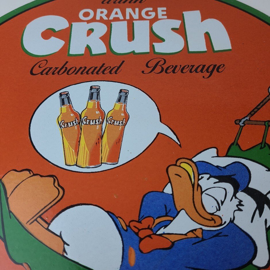 Vintage Porcelain Sign - Orange Crush Beverage Donald Duck Gas Station Sign - Image 12