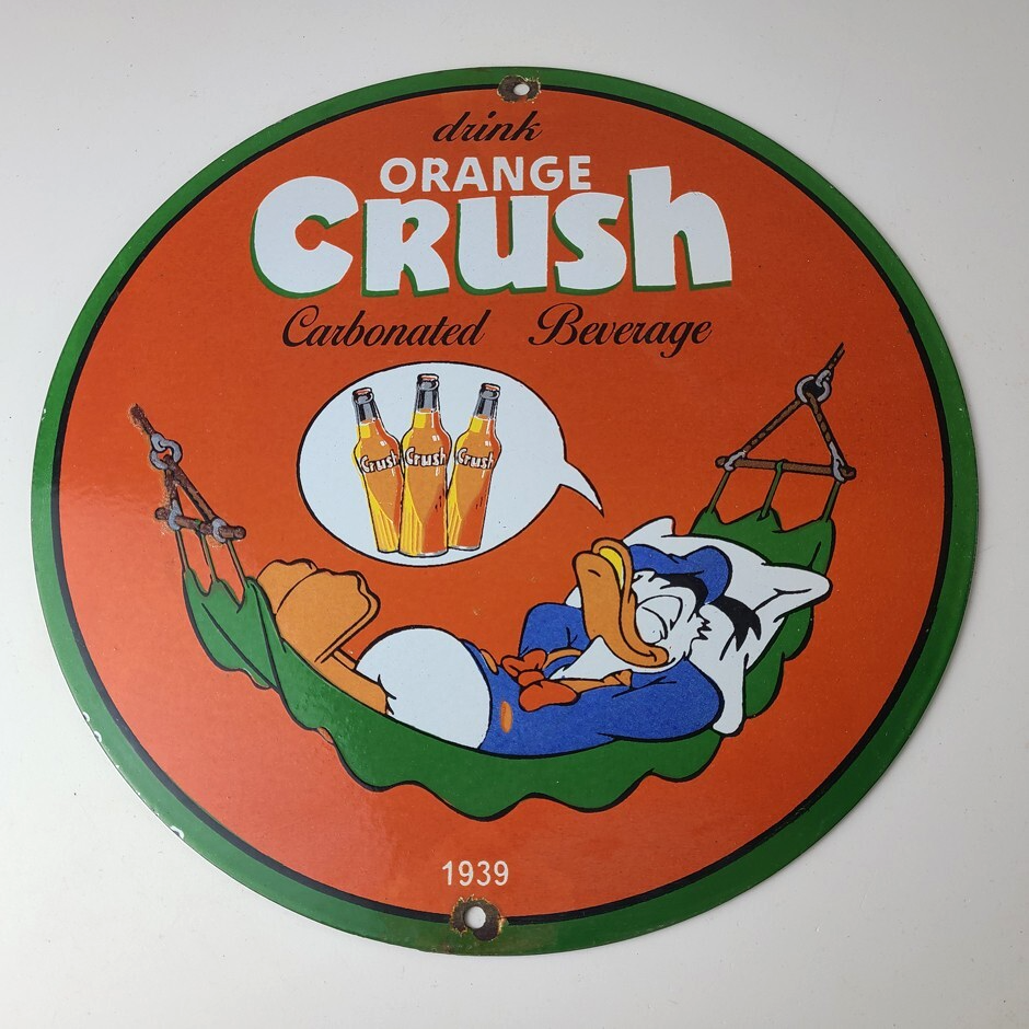 Vintage Porcelain Sign - Orange Crush Beverage Donald Duck Gas Station Sign - Image 13