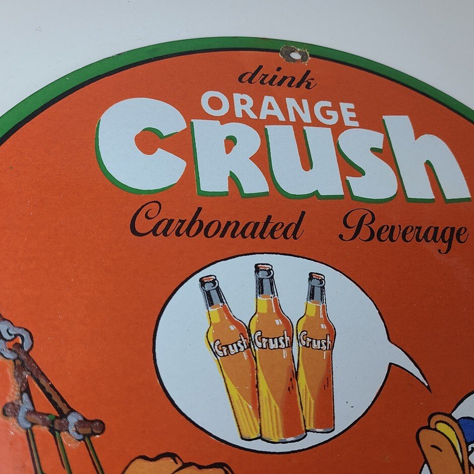 Vintage Porcelain Sign - Orange Crush Beverage Donald Duck Gas Station Sign - Image 5