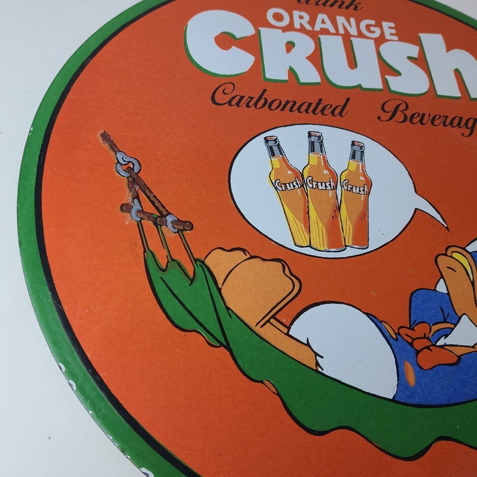 Vintage Porcelain Sign - Orange Crush Beverage Donald Duck Gas Station Sign - Image 6