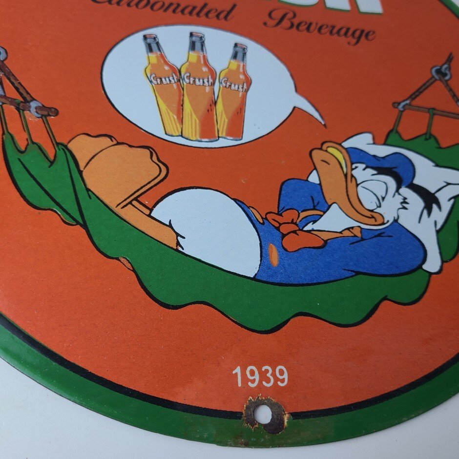 Vintage Porcelain Sign - Orange Crush Beverage Donald Duck Gas Station Sign - Image 7