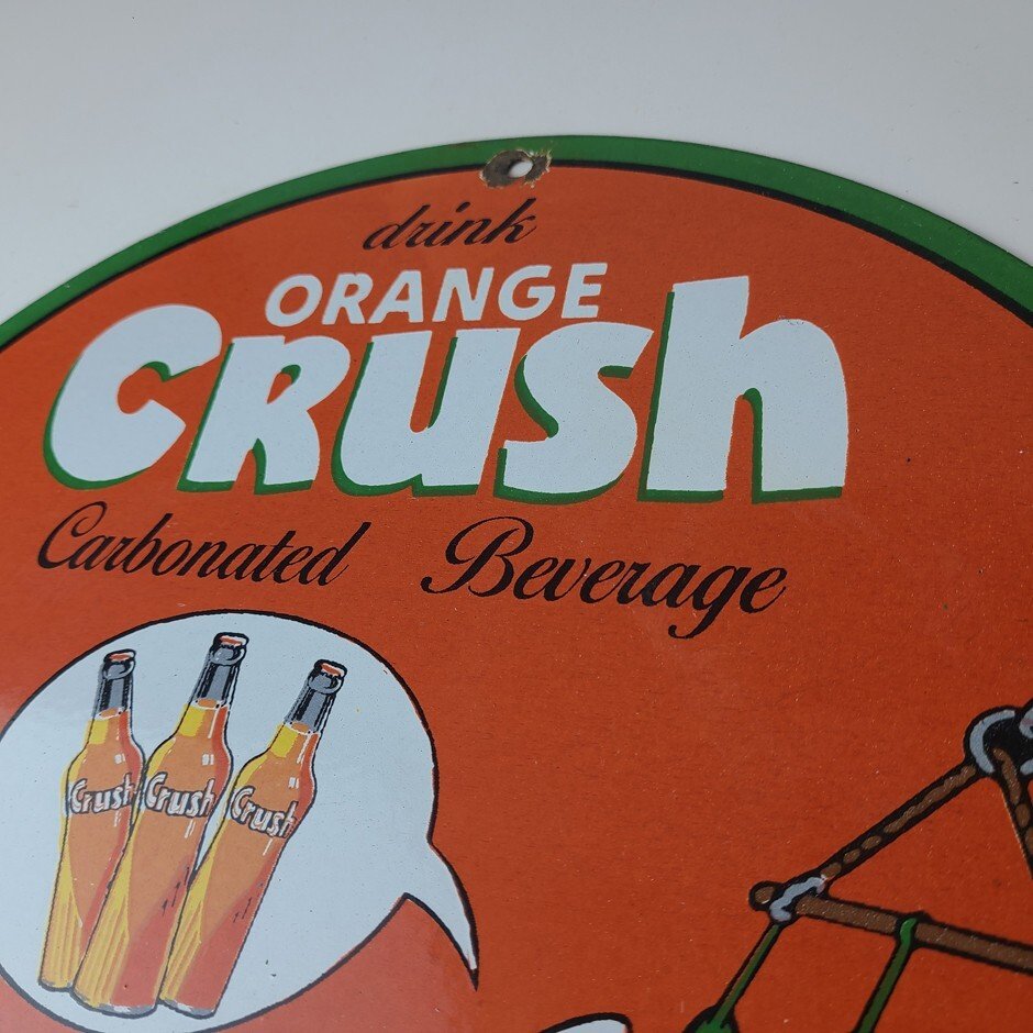 Vintage Porcelain Sign - Orange Crush Beverage Donald Duck Gas Station Sign - Image 8