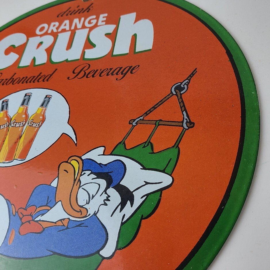 Vintage Porcelain Sign - Orange Crush Beverage Donald Duck Gas Station Sign - Image 9