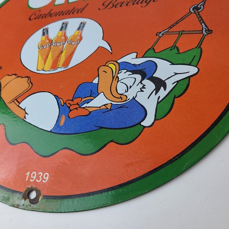 Vintage Porcelain Sign - Orange Crush Beverage Donald Duck Gas Station Sign - Image 10