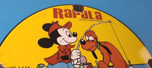 Vintage Rapala Sign Mickey Mouse Pluto Fishing Tackle Lures Gas Oil Pump Sign 305779208273 4