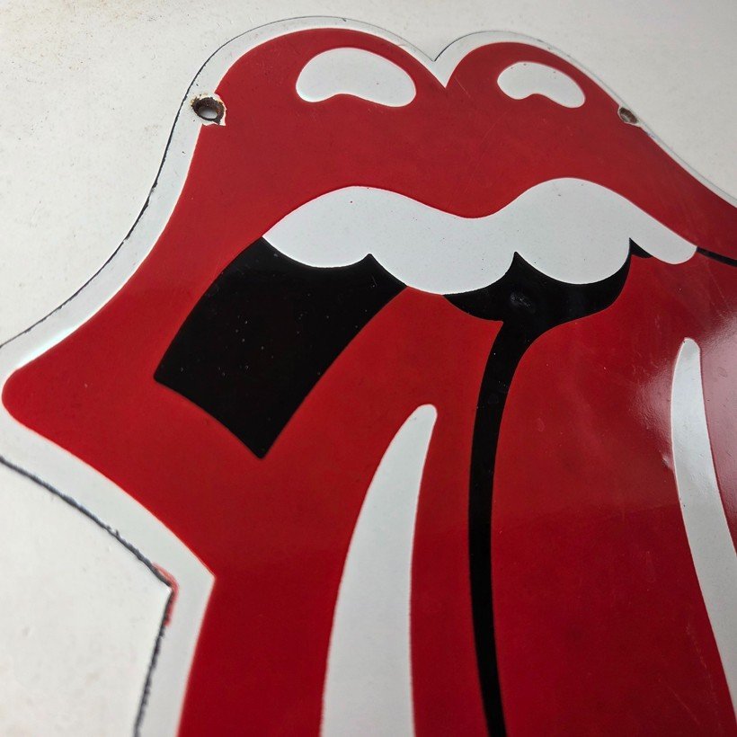 Vintage Rolling Stone Sign - American Rock Guitar Band Concert Gas Pump Sign - Image 5
