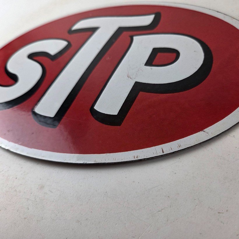 Vintage STP Porcelain Sign - Gas Pump Automotive Sign - Image 14