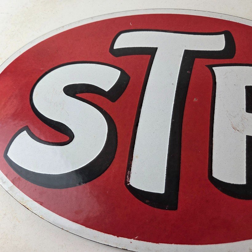 Vintage STP Porcelain Sign - Gas Pump Automotive Sign - Image 3