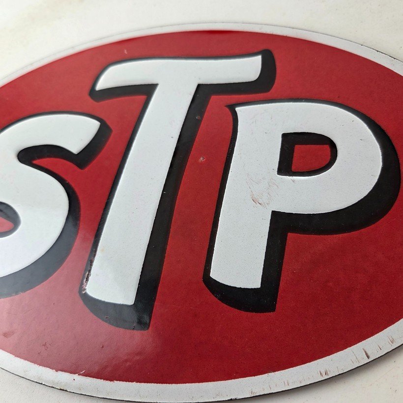 Vintage STP Porcelain Sign - Gas Pump Automotive Sign - Image 4