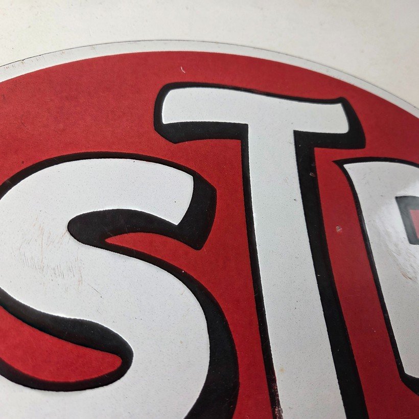 Vintage STP Porcelain Sign - Gas Pump Automotive Sign - Image 5