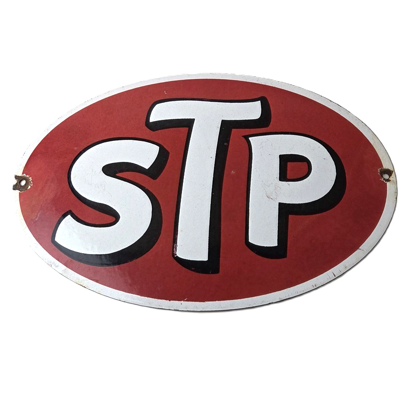 Vintage STP Porcelain Sign - Gas Pump Automotive Sign