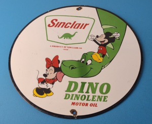 Vintage Sinclair Gas Porcelain Sign Mickey Mouse Gasoline Pump Sign 305899009113