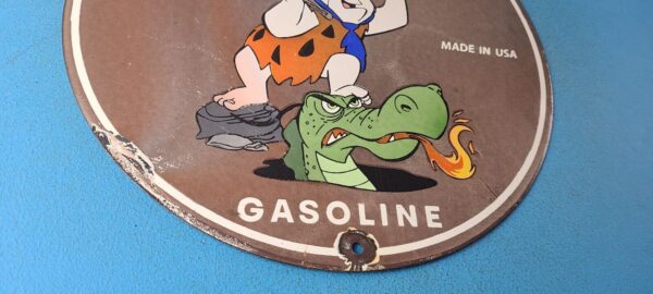 Vintage Sinclair Gasoline Porcelain Sign Flintstones Dragon Graphic Gas Sign 305370520333 7